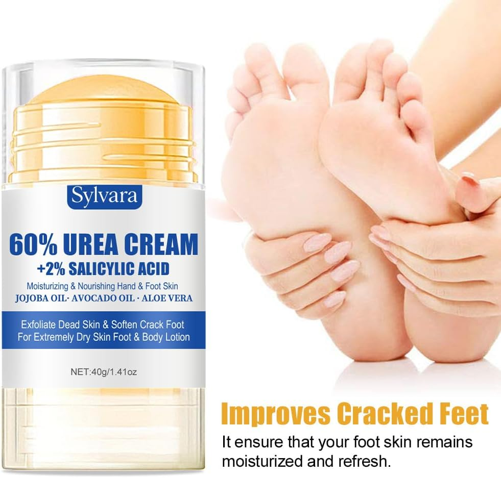 Urea Cream 60 Percent for Feet with 2% Salicylic Acid - Heel Balm,Foot Cream for Dry Cracked Feet,Cracked Heel Repair,Exfoliate Foot Skin,40G (2) image number 4
