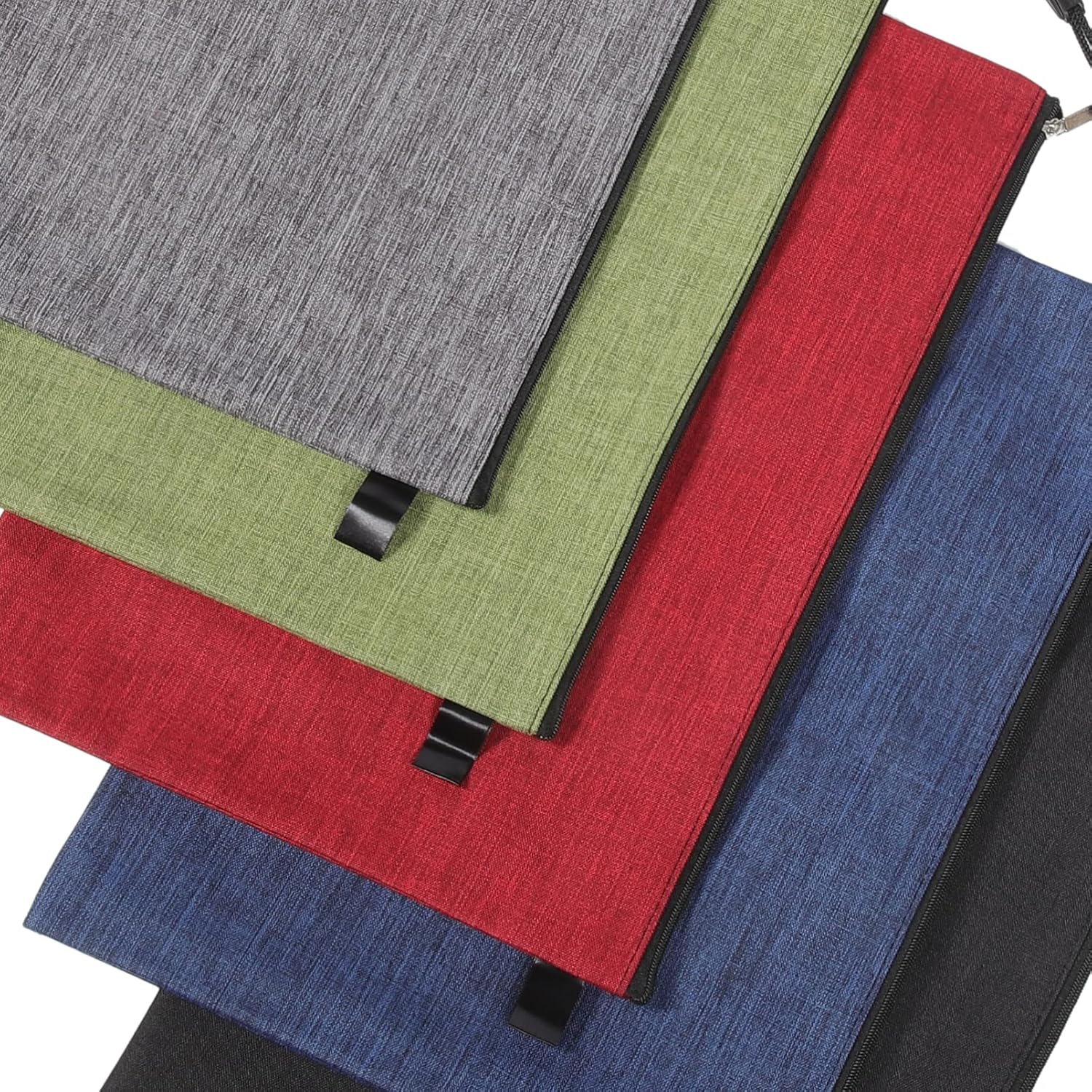 SHOWERORO 8Pcs B4 File Pockets Zipper Stationery Organizer Oxford Cloth Document Bag Portable File Bag for School Office image number 3