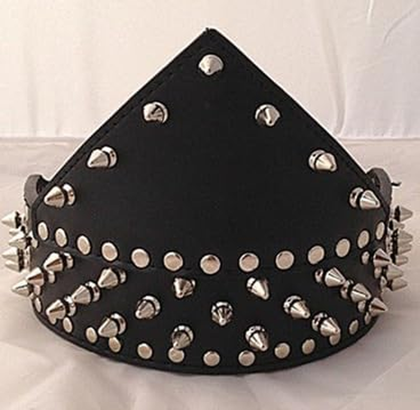 Width Bandana Style Scarf Leather Dog Collar, Spiked Studded Fit Dalmatian Pit Bull Terrier (Black, One Size(56 * 5CM)) image number 5