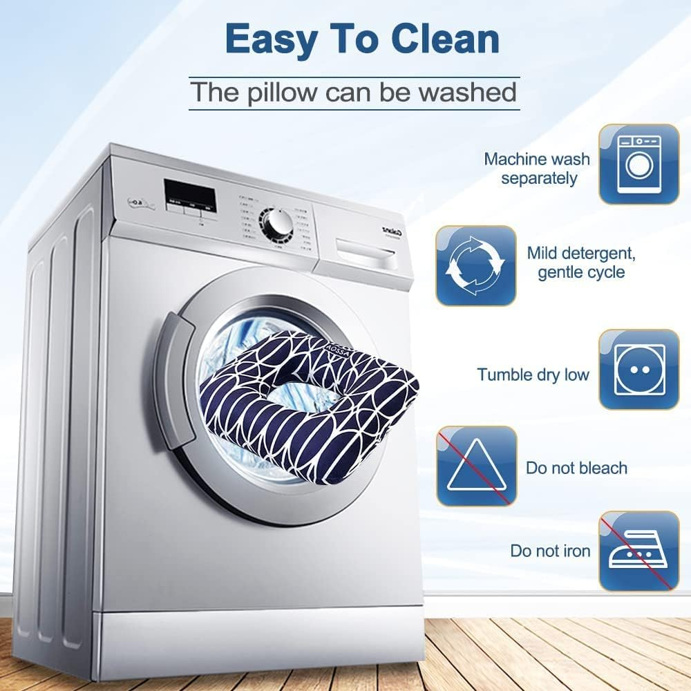 Hemorrhoid Cushion Donut Pillow Doughnut Bed Sore Butt Pregnancy Pillows for Sitting Medical Tailbone Head Hip Ear Piercing Sciatica Post Surgery Chair Seat Pads (Navy Blue) image number 5