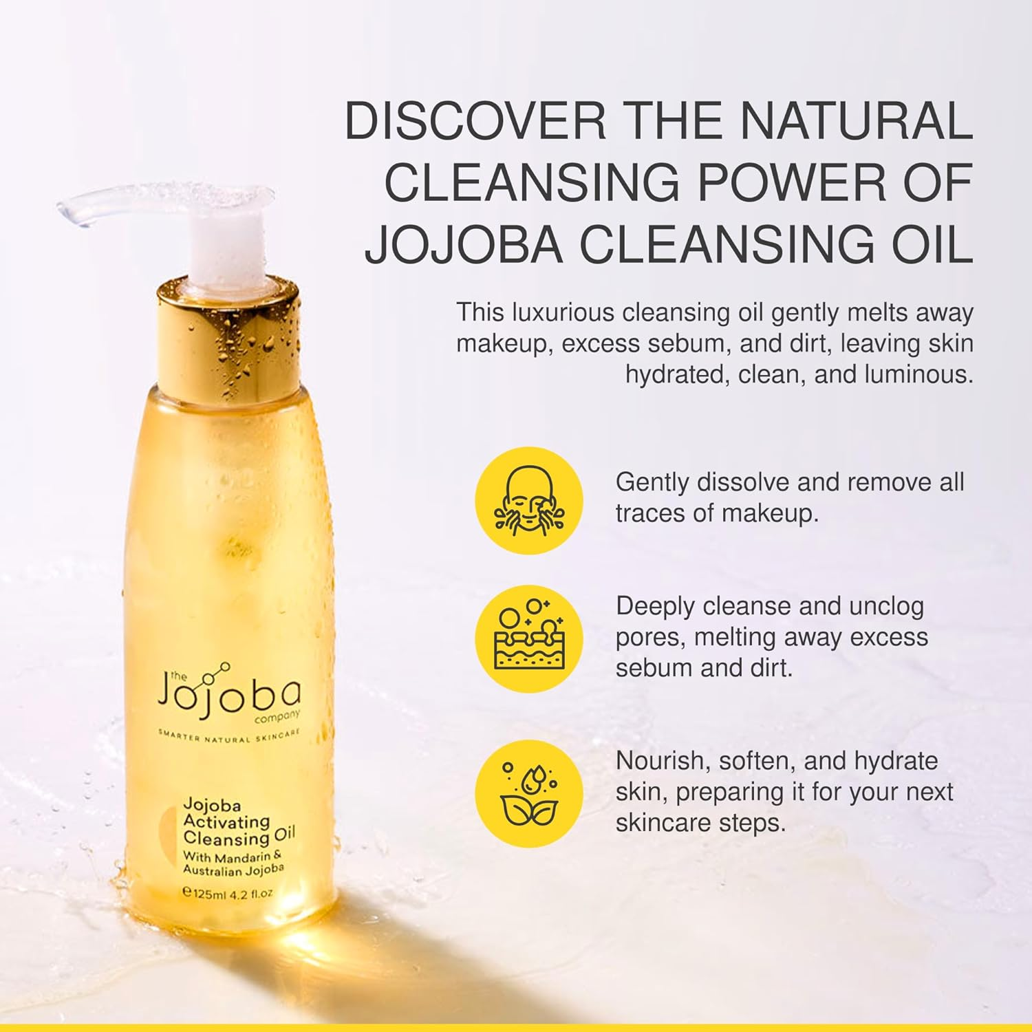 Jojoba Activating Cleansing Oil Gentle Makeup Remover and Deep Pore Cleanser 125Ml