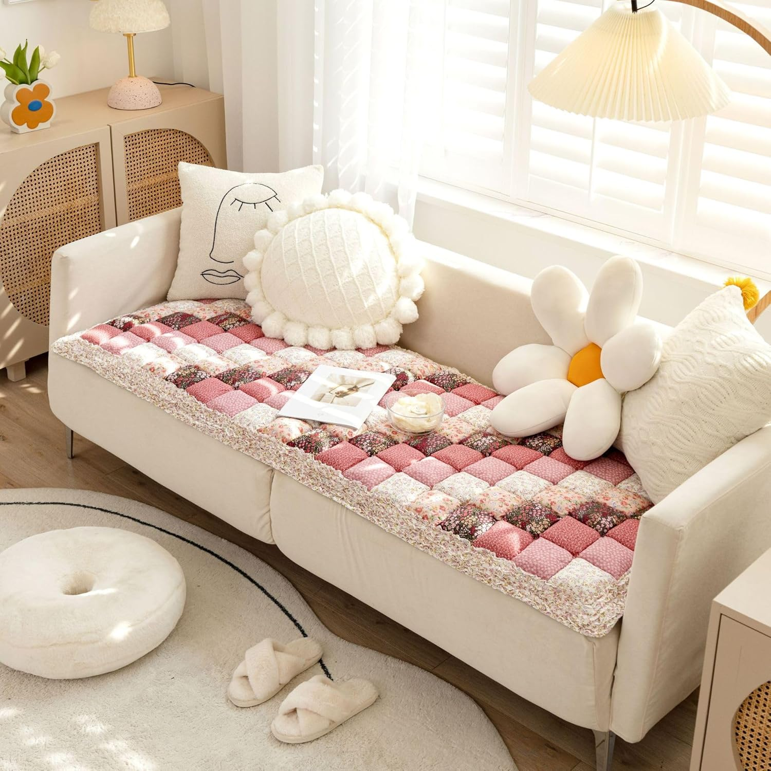 HOMEREFROM Dog Couch Cover Protector, Couch Cover for Dogs Washable Pet Bed Couch Cover, Pet Friendly Sofa Cover for Large Dogs (Grey, 70X210Cm)