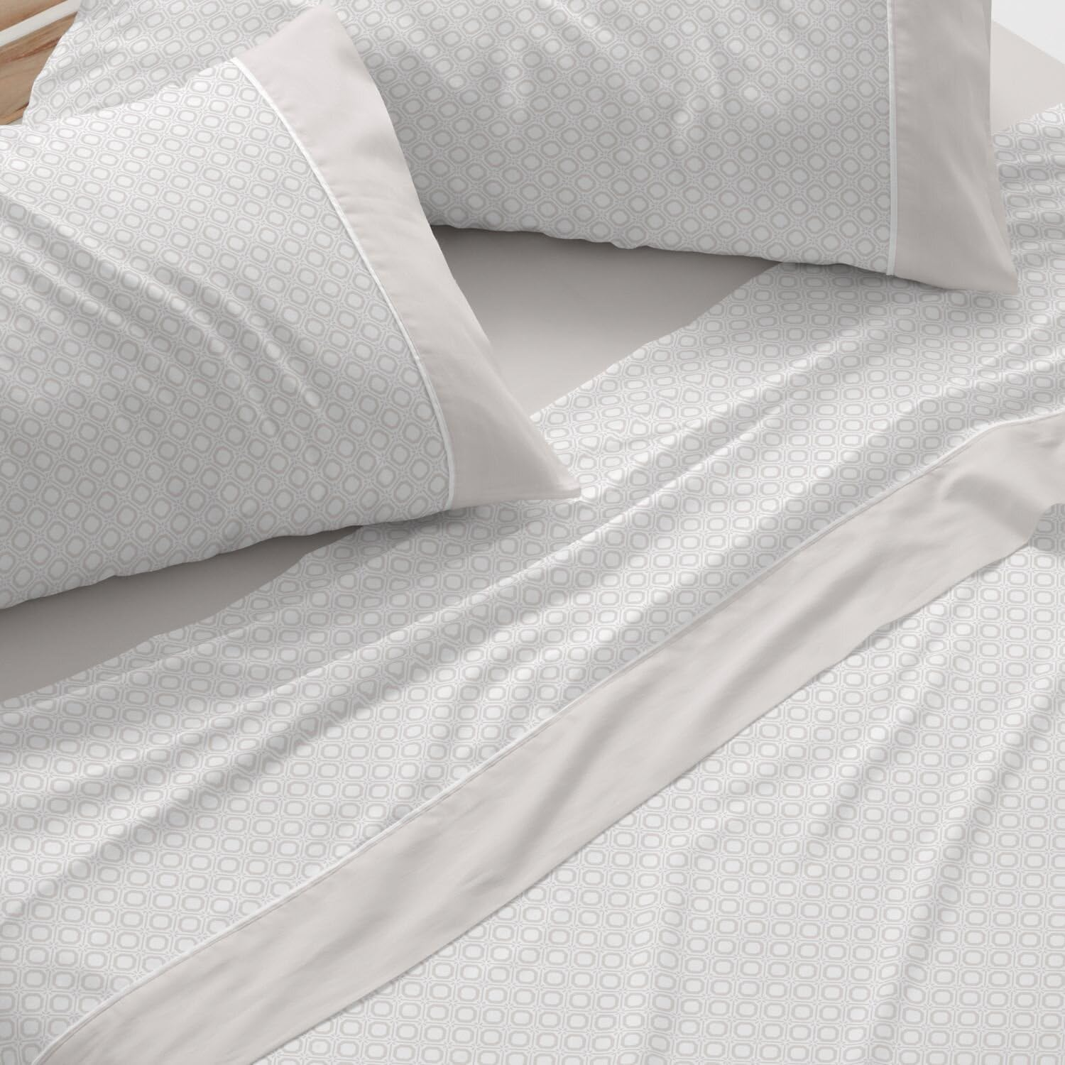 Burrito Blanco | Bedding Set | 90 Cm Bed (+ Sizes Available) | 100% Cotton | Design 624 | Stone Colour (90 X 190/200 Cm) image number 2