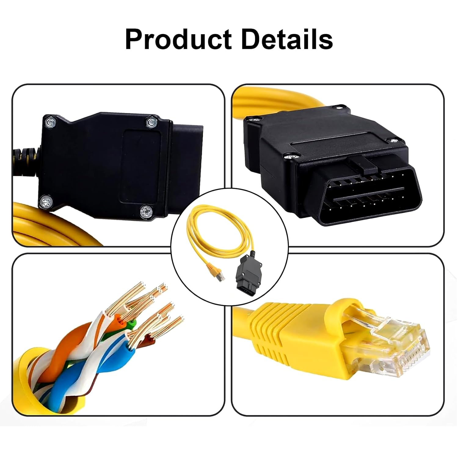 BMW ENET Cable Adapter &ndash; Fast & Stable Data Transmission, Multi-Function Coding & Programming, Plug & Play for F-Series BMW Cars（1.8M） image number 2
