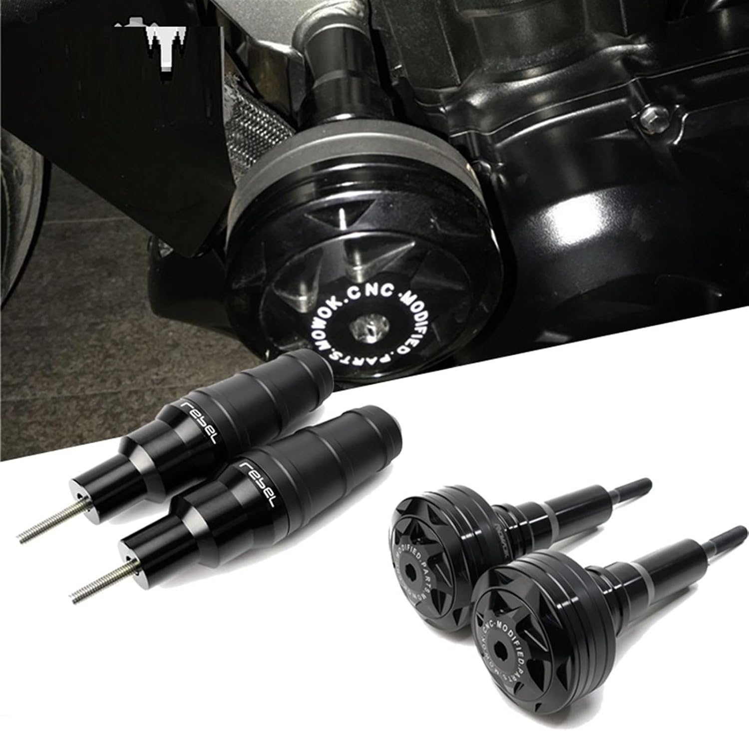 Motorbike Frame Sliders for H┐Onda Rebel 500 2017-2020 Motorcycle Accessories CNC Frame Sliders Falling Protection Guard Crash Protector (Color : Gray, Size : B)