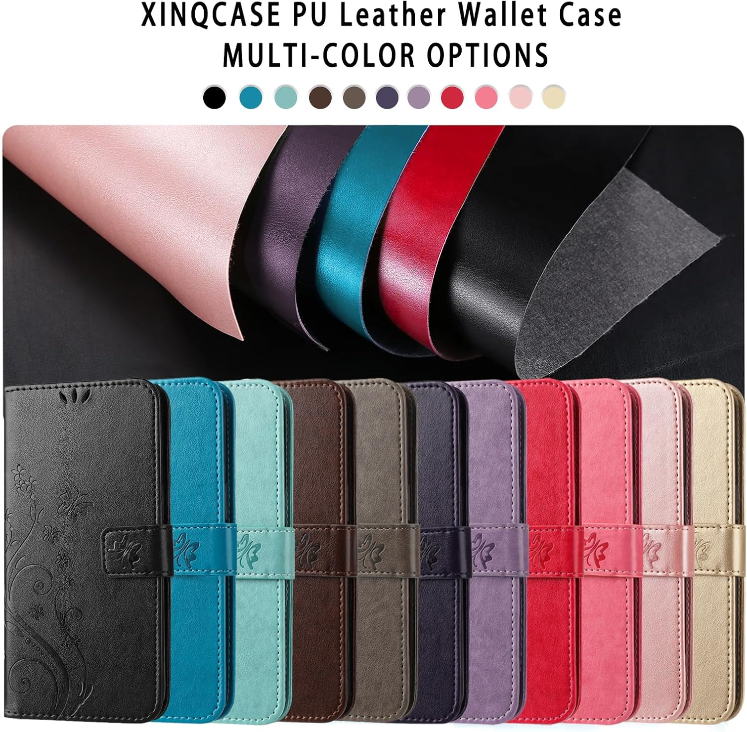 XINQCASE Mobile Phone Case for Oppo Find X3 Neo 5G Case, PU Leather Embossing Flip Case with Card Slot, Flip Case Protective Cover for Oppo Find X3 Neo 5G, Purple
