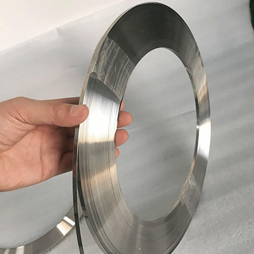 Metal Foil Sheets, 5M 301 Stainless Steel Thin Plate Narrow Foil Strip Roll, for Hardware Manufacturing Metal Sheet Plates Tool Parts(Thickness 0.1Mm,Width 5Mm) image number 2