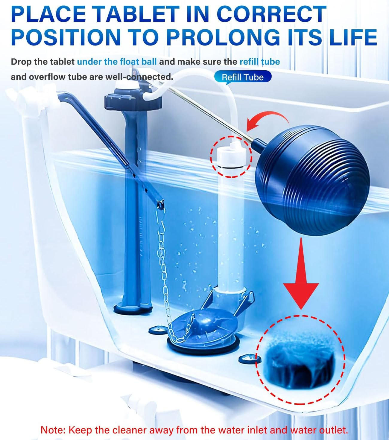 Shanghigh Toilet Bowl Cleaner Tablets - 30 PCS Household Automatic Toilet Tank Cleaners Tablet Deodorizers, Slow-Release Deodorizing & Descaling, Powerful Bathroom Toilet Cleaning Block Tool image number 3