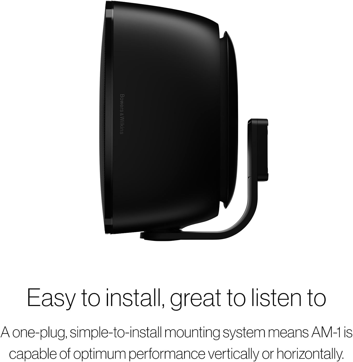 Bowers & Wilkins AM-1 BK (Set) Weather-Resistant Speaker, High-Performance Nautilu Tweeter & Deep Bass Radiator, Durable All-Season Design with Adjustable Wall Mount, Black - White image number 2