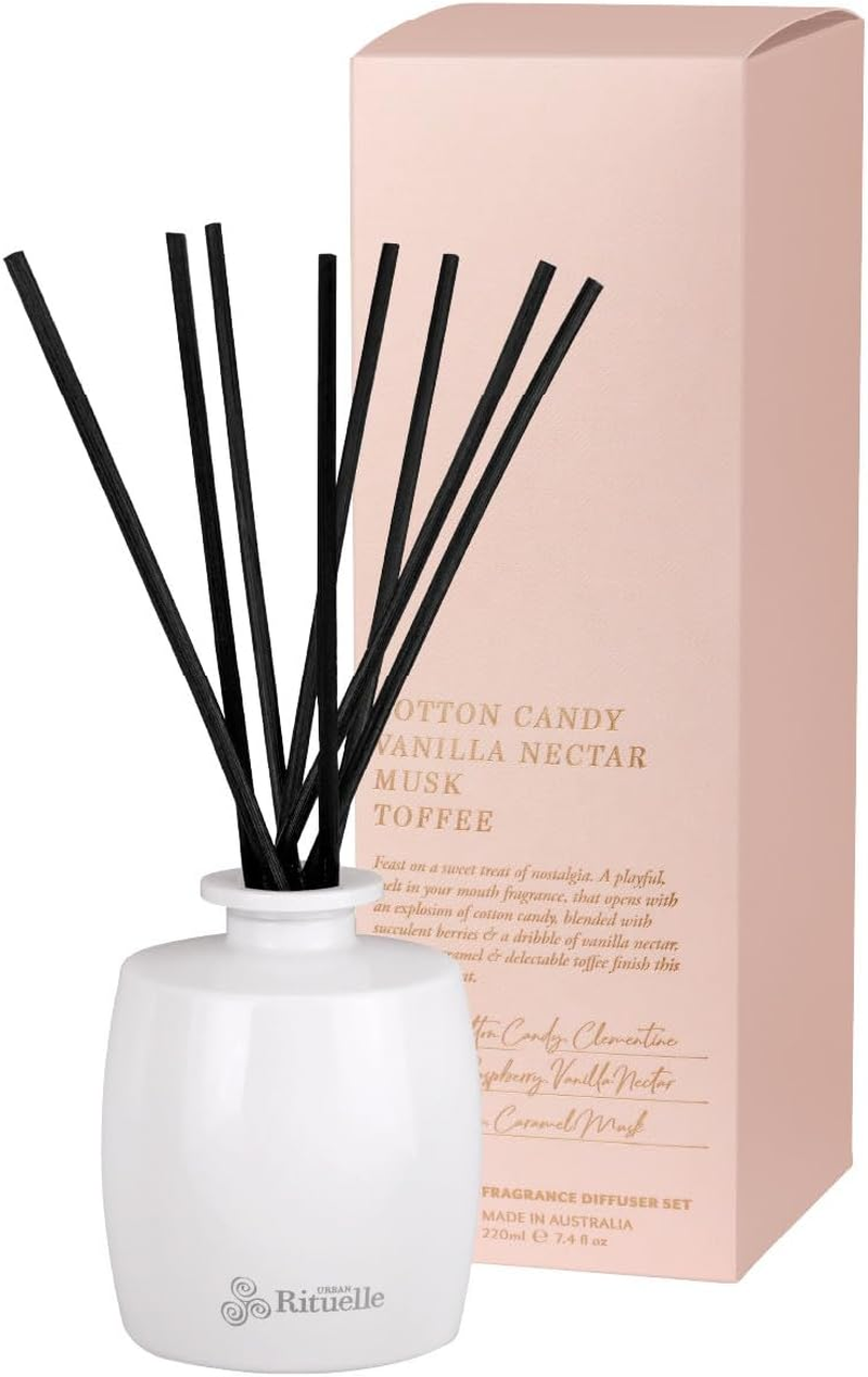 Urban Rituelle Apotheca Fragrance Diffuser Set, 220Ml - Cotton Candy, Vanilla Nectar, Musk & Toffee, Long-Lasting Reed Diffuser with Sweet, Warm & Indulgent Scent for Home, Bedroom or Gift Giving image number 3