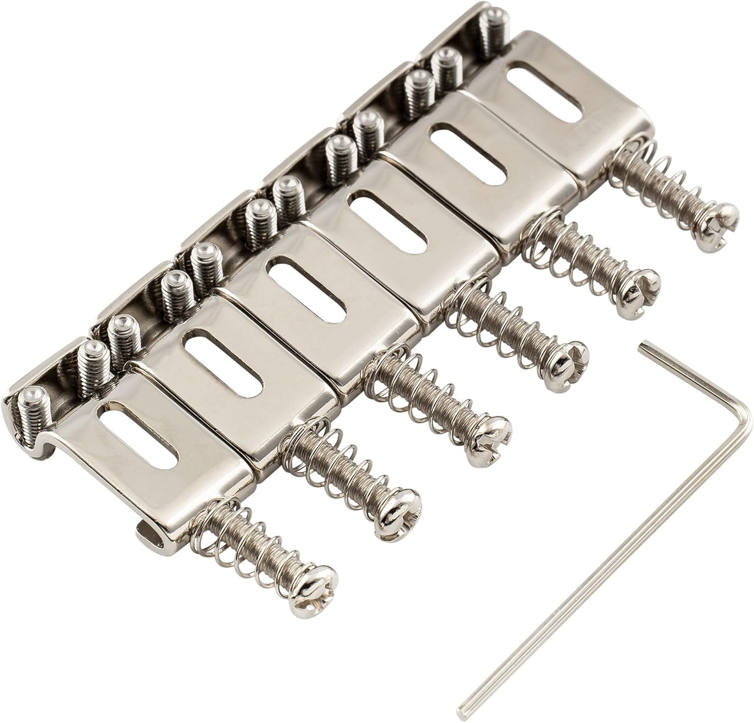 Musiclily Pro 10.8Mm Steel Vintage Style Guitar Tremolo Bridge Saddles for Strat Style Electric Guitar, Nickel (Set of 6) - Chrome image number 7