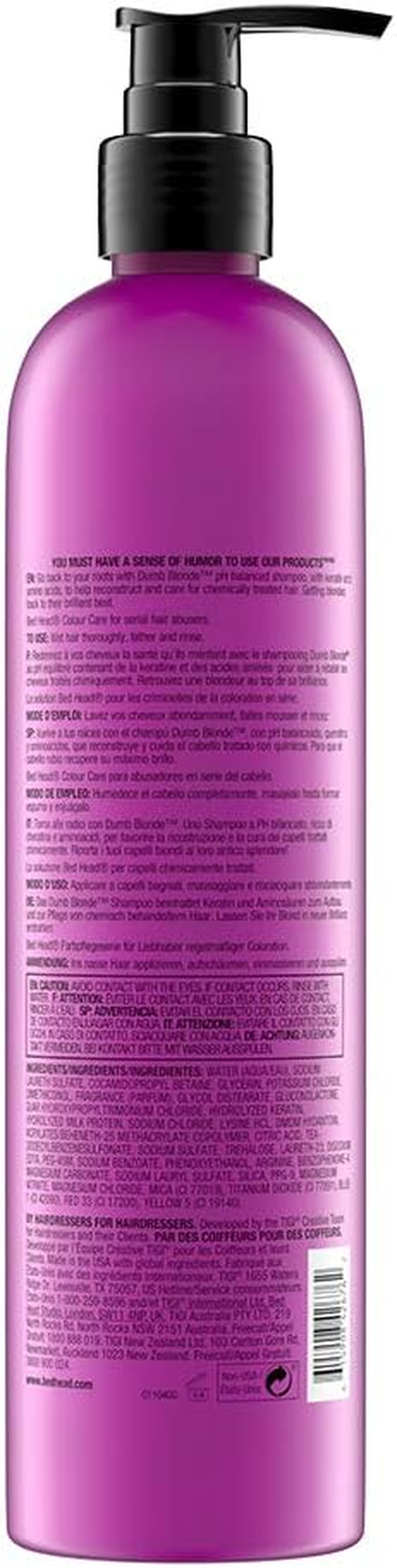 BED HEAD Dumb Blonde Shampoo for Natural Blonde or Chemically Treated Hair 400Ml image number 1