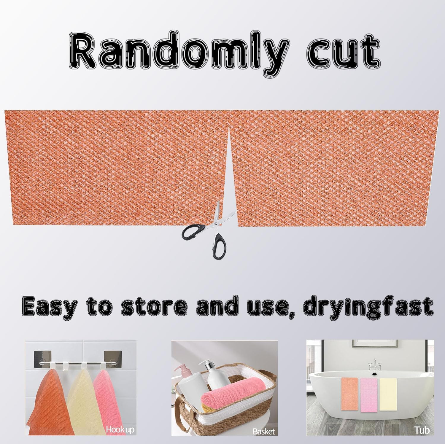 6 Pcs African Net Sponge Authentic，Body Scrubber, Body Exfoliator, Body Scrubber Net for Back Skin Smoother Pink, White, Brown image number 2