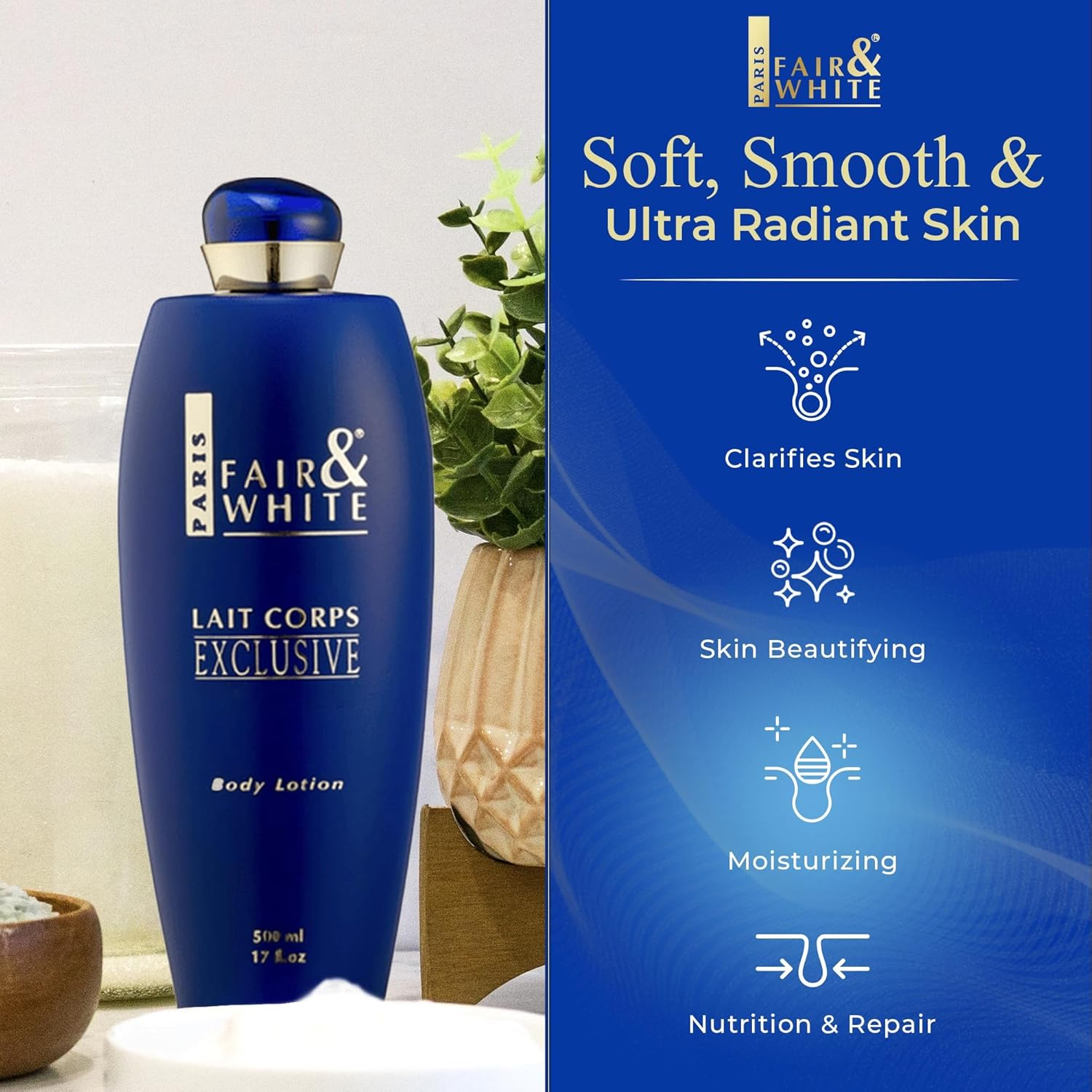 FAIR & WHITE Lait Corps Exclusive Whitenizer Body Lotion - 17 Fl Oz / 500 Ml image number 5
