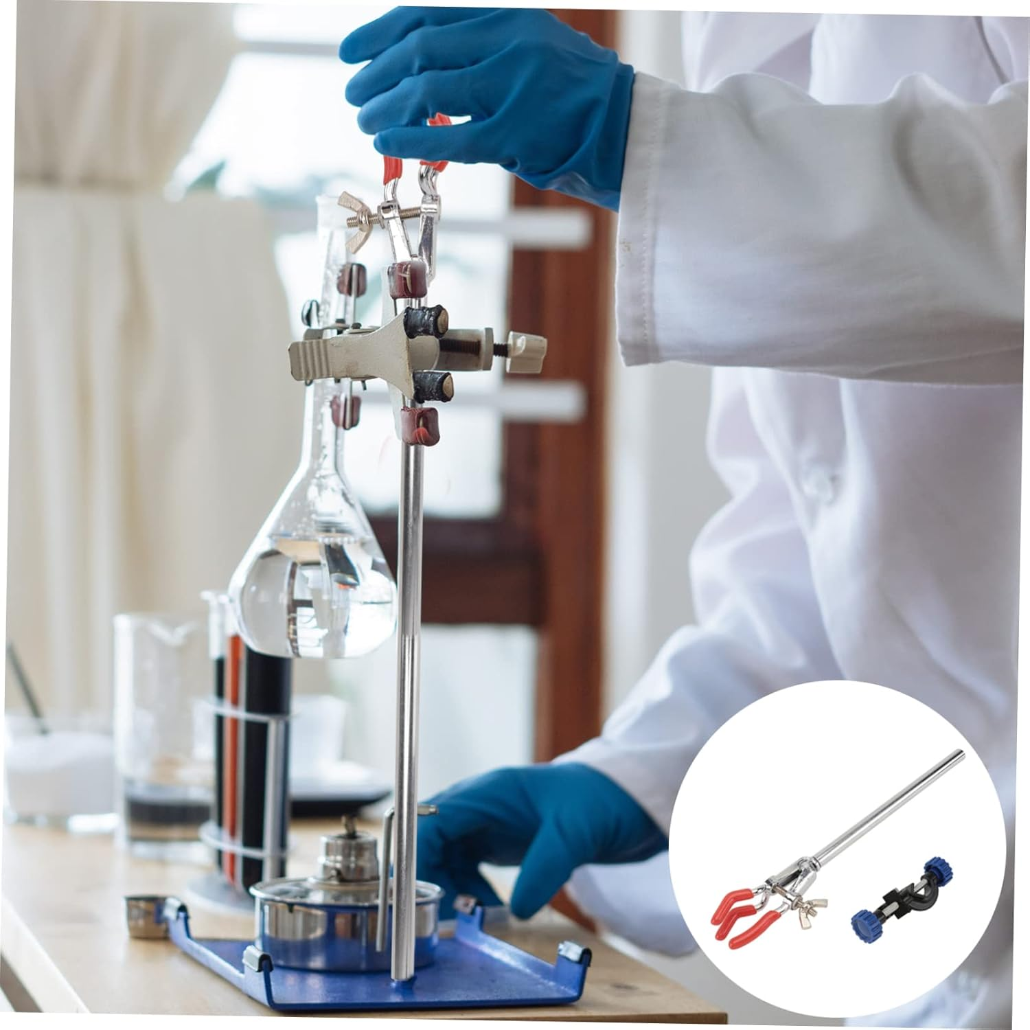 ULTECHNOVO 2Sets Flask Clip Clamp Laboratory Flask Clamp Stand Clips Heavy Duty for Scientific Research image number 4