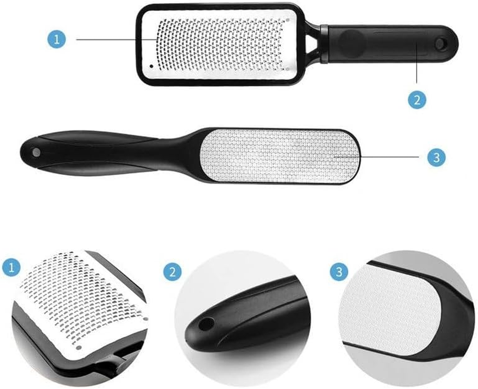 Foot Files Callus Remover, 2 Pcs Stainless Steel Foot Rasp and Dual Sided Foot File Professional Pedicure Tools (Style1, One Size) image number 3