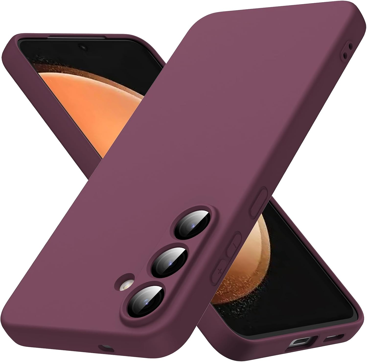 Byvuwiay Mobile Phone Case for Samsung Galaxy S25 FE 5G, Soft TPU Liquid Silicone Case, Shockproof, Scratch-Resistant, Samsung S25 FE 5G Protective Case, Wine Red image number 7