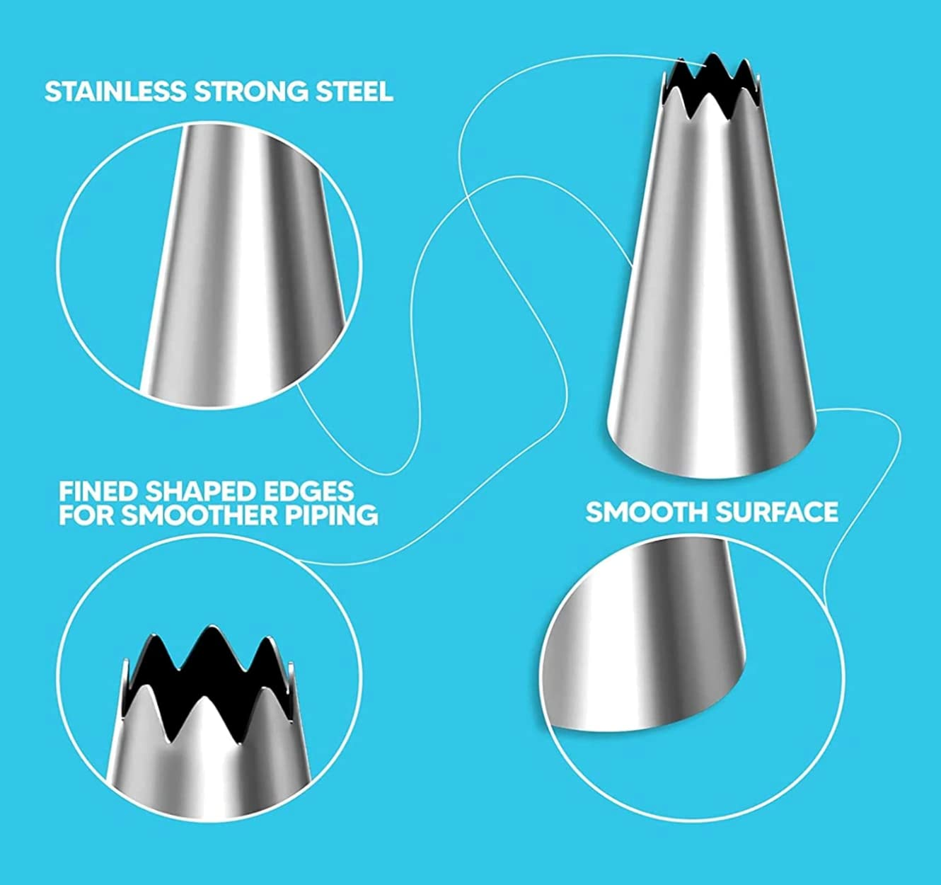 Piping Bags and Tips Set for Beginners, Cake Decorating Supplies Kit for Baking with Pastry Bags and Tips, Icing Tips, Couplers,Silicone Ties image number 1