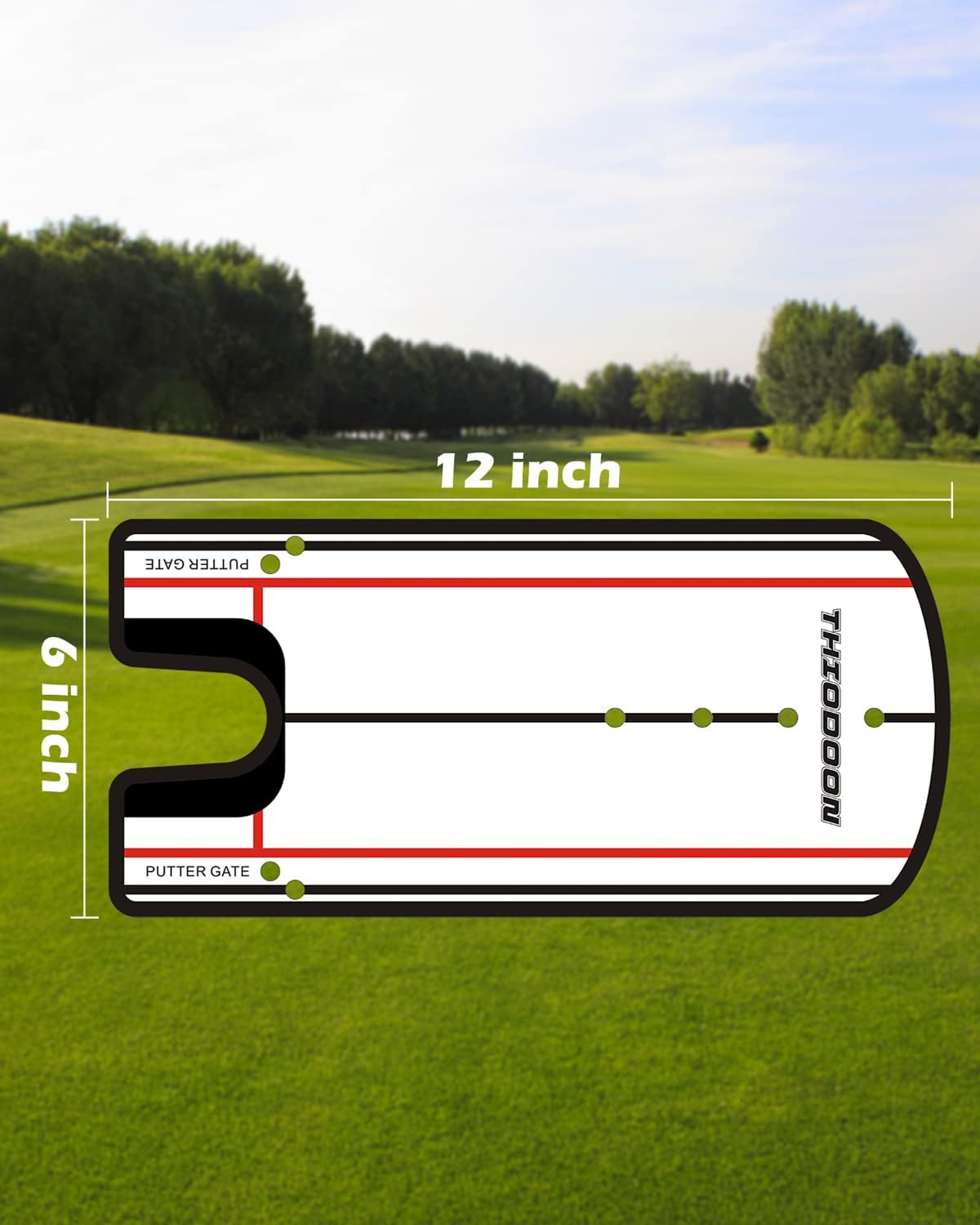 THIODOON Golf Putting Alignment Mirror with Golf Putter Line Putting Mirror Training Aid for Golf Putting Practice for Beginners Golf Putting Mirror Size 12 X 6 Inches image number 2