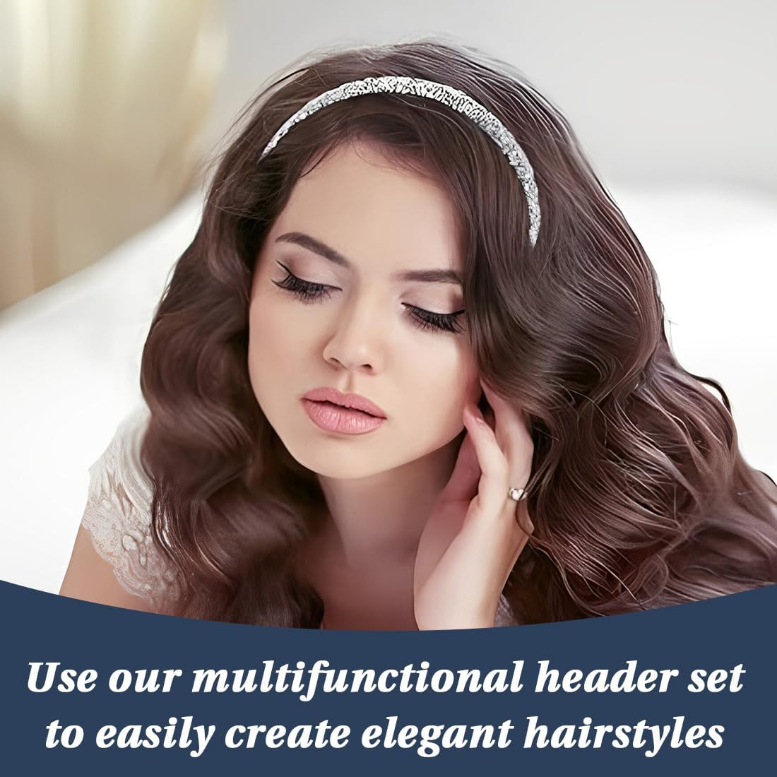 XUZOPIM Pack of 4 Shiny Tooth Comb Headbands, Rhinestone Headband, Women'S Headband, Hair Accessories, Women'S Rhinestone Hair Band, Hair Accessories image number 1