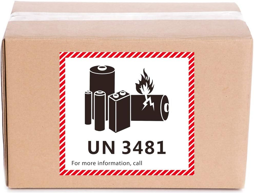 Hybsk UN3481 Labels 4.7 X 4.3 Inch Lithium Ion Battery Transport Caution Warning Labels 50 Pcs Adhesive Shipping Labels (UN3481) image number 4