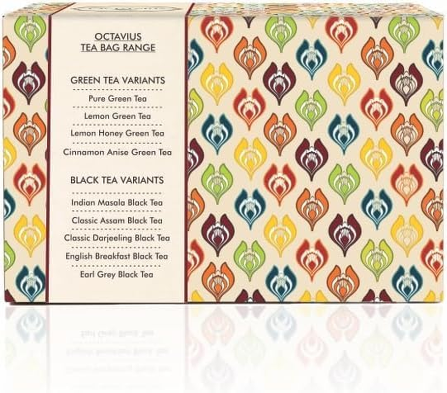 Octavius Assorted Black Tea Sampler Gift Set &ndash; 50 Premium Tea Bags | 3 Classic Flavours | Darjeeling, English Breakfast & Masala Chai | Gourmet Tea Gift Box for Tea Lovers image number 4