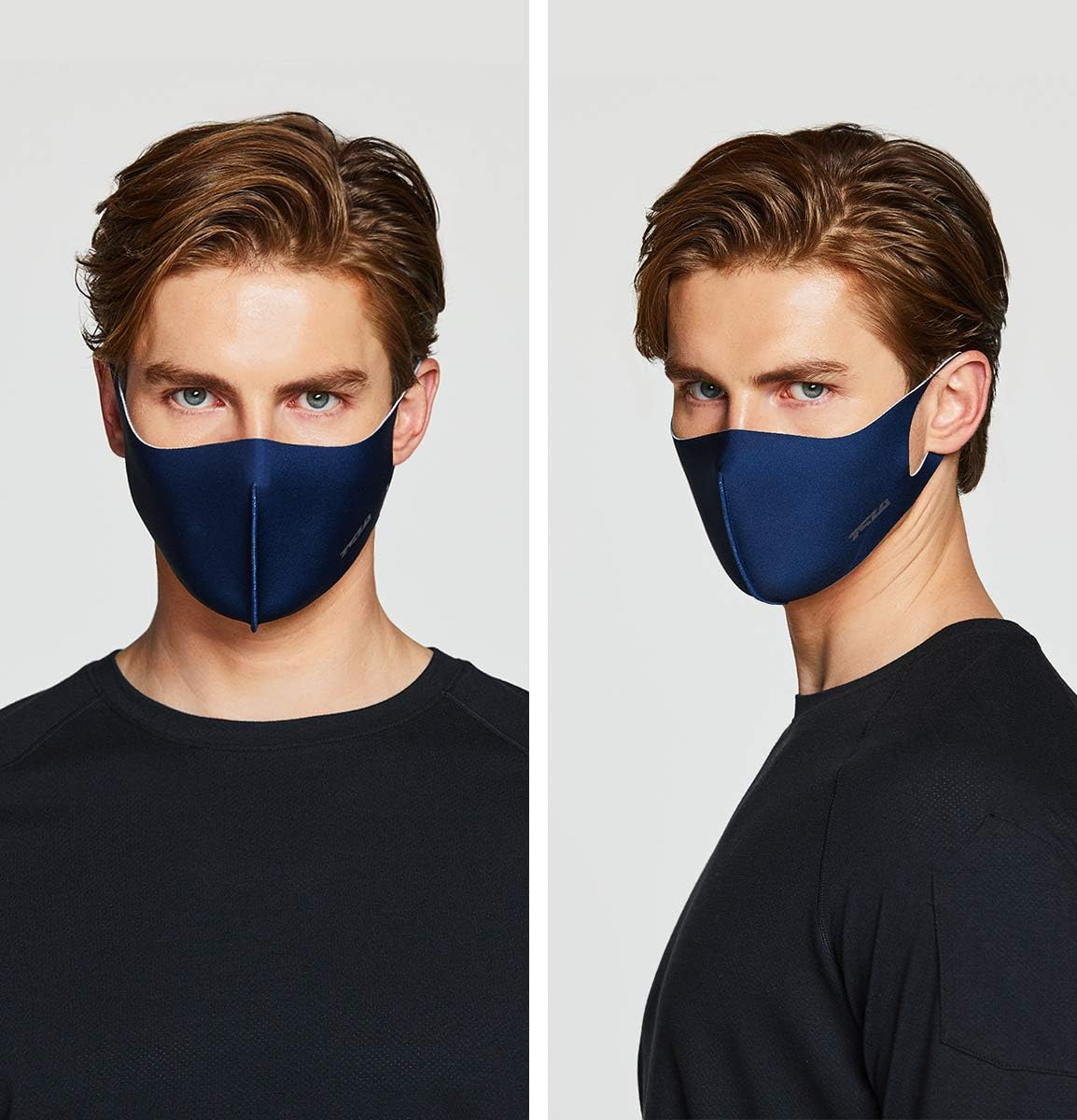 TSLA Men & Women'S Copper Infused Face Mask, Washable Reusable Face Masks, UPF 50+ Lightweight Breathable Mask, X-Large - Mzm01 - White image number 4