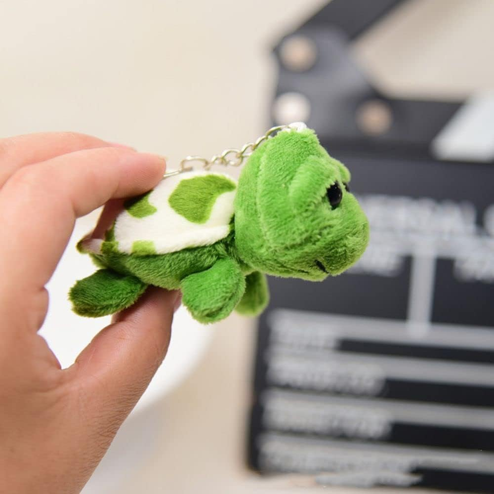 Jowxsx Green Mini Sea Creatures Turtle Doll Keychain Gift Plush Key Ring Cartoon Bag Pendant Auto Animal Keychain Decoration Plush Keychain Automobile Keychains Trim Stuffed Animals, Green image number 6