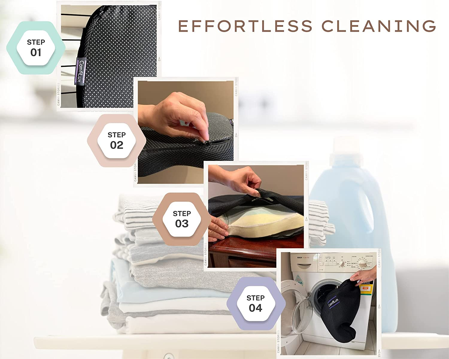 Seat Cushion for Tailbone Pain Relief - Ergonomic Coccyx Pillow for Tailbone Pain - Portable Seat Cushion for Travel, Home, Office, Car Drivers and Computer Desk Chairs image number 6