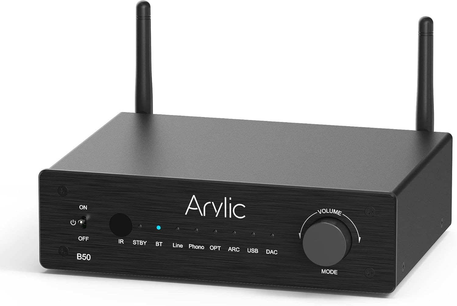 Arylic B50 2 Channel Bluetooth Amplifier with Audio Transmitter, 50W*2 Home Stereo Amplifiers with HDMI Arc,Dac,Phono in and Free APP. Support Aptx HD Music Transmission & Reception. image number 3