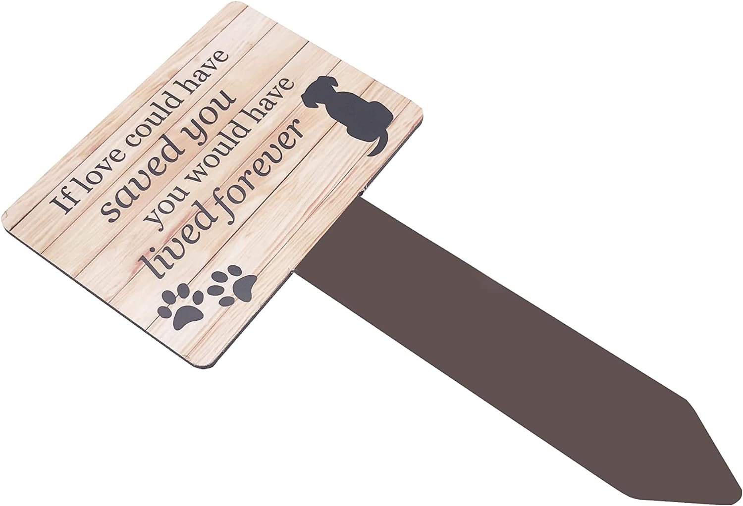 Dog Memorial Plaque with Ground Stake, Garden Grave Marker - Perfect Pet Tribute with a Choice of Remembrance Poems. Waterproof and Hardwearing. Shipped Globally. (Lived Forever) image number 5