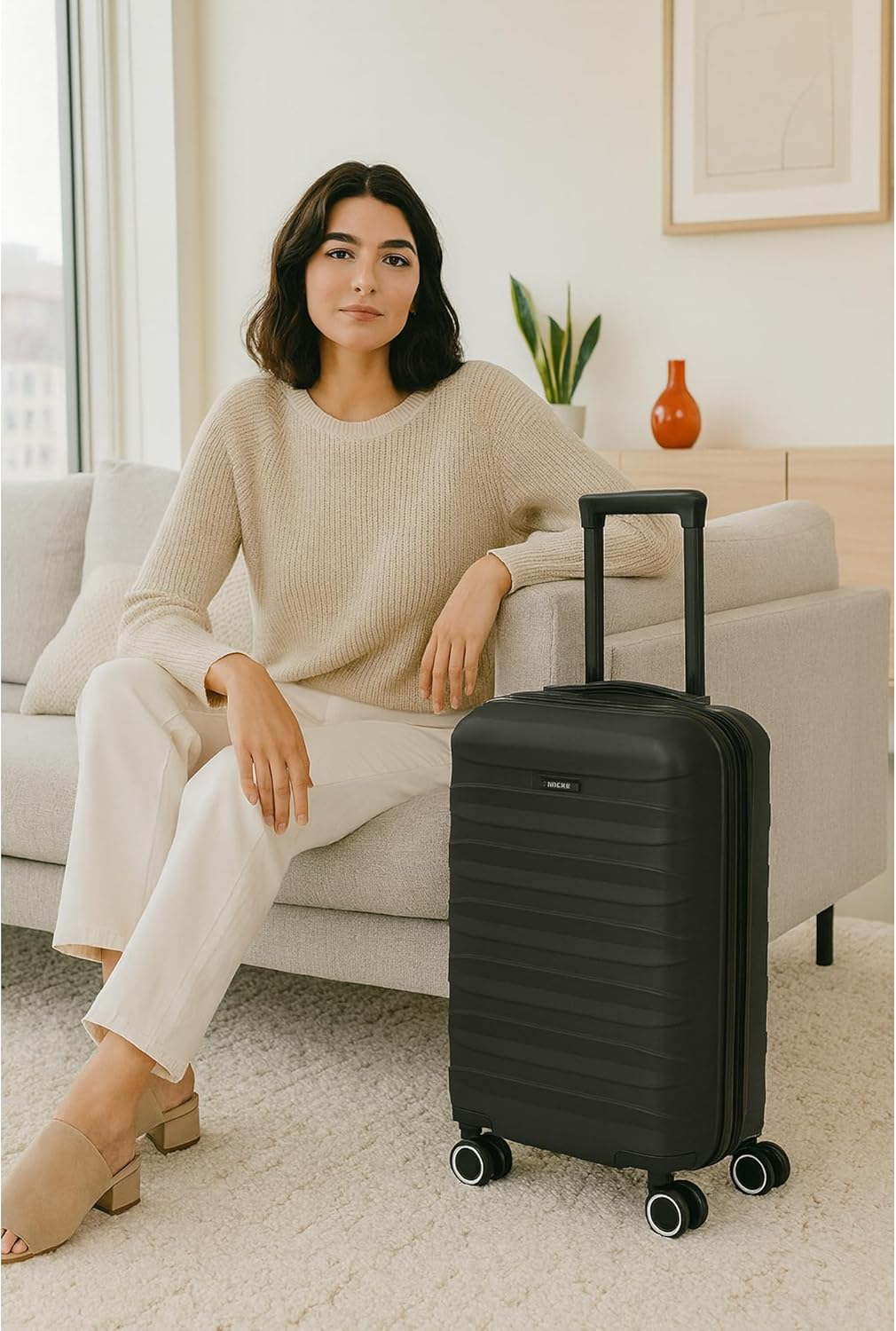 World Traveler Dejuno Motley 3-Piece Lightweight Hardside Expandable Spinner Luggage Set, Black, 3-Piece Set(20In,24In,28In), Dejuno Motley 3-Piece Lightweight Hardside Expandable Spinner Luggage Set image number 1