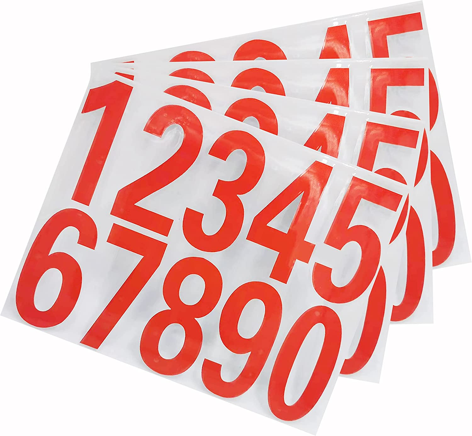 Mailbox Numbers Reflective Stickers for Outside,4 Sets(0-9) Vinyl Numbers Decals for Letterbox Signs Windows House Door Racing Cars Trucks Home Business Address Numbers (1.38"X2.87", Yellow)