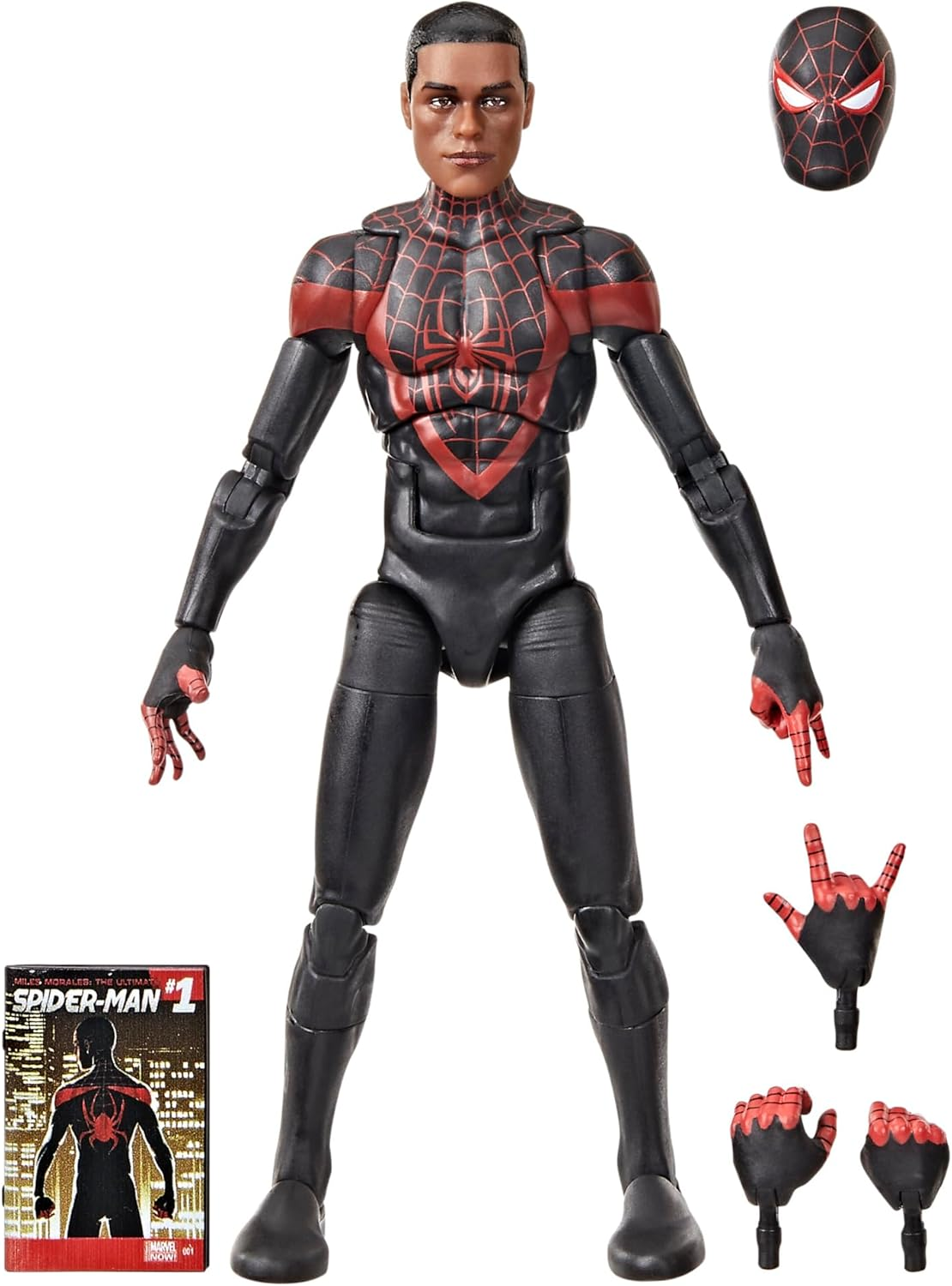 Marvel Legends Series Ultimate Miles Morales, Spider-Man Comics-Inspired Collectible 6-Inch Scale Action Figure with Character-Sized Comic Accessory image number 5