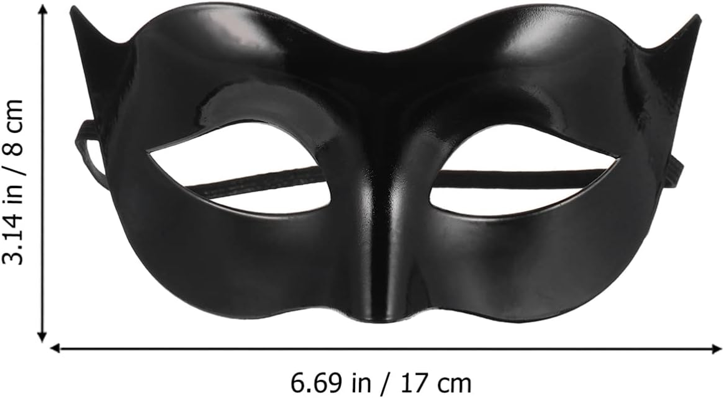 Toddmomy 1Pcs Black Masquerade Masks Costume,Classic Vintage Venetian Mens Mask Black Half Face Masquerade Mask for Theme Party Halloween Party image number 1