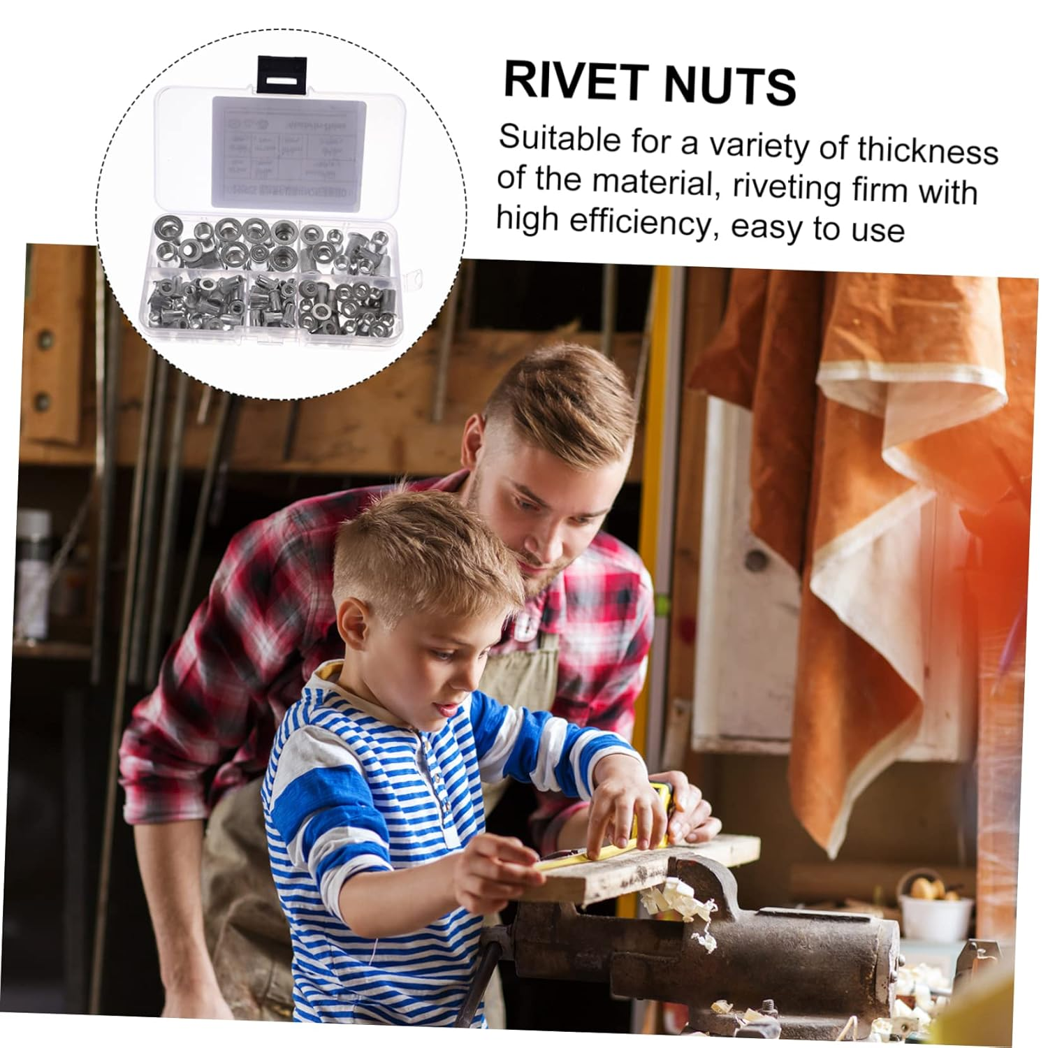 PLAFOPE 100Pcs Aluminum Pull Cap Rivet Nut Insert Assortment for Bicycle Accessories Threaded Insert Riveted Nut Aluminum Alloy Flat Head image number 1