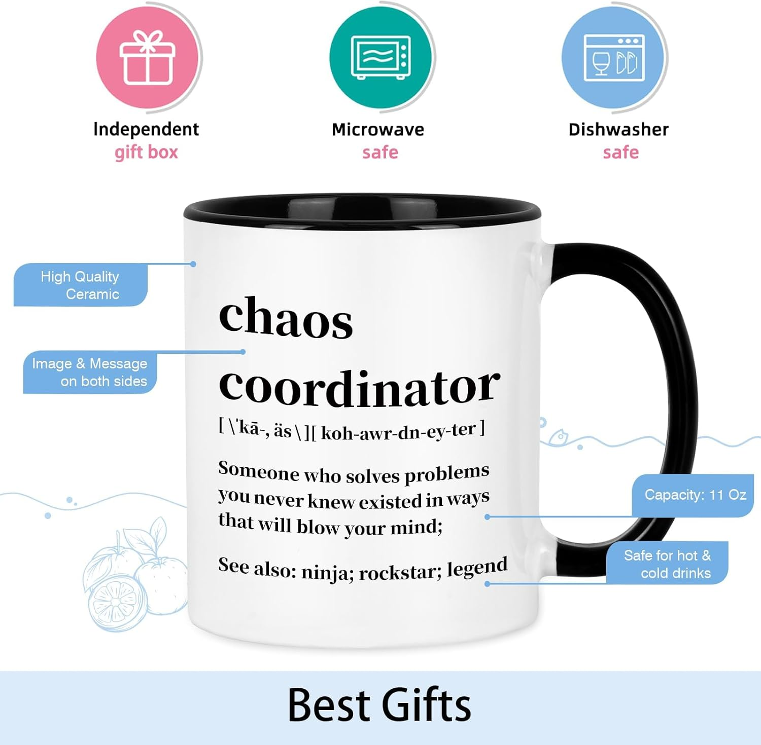 G-Sunny Chaos Coordinator Gifts, Chaos Coordinator Mug, Thank You Women, Boss, Coworkers, Employee Appreciation, Nurse, Teacher, Principal, Funny Coffee Mug, 330ML image number 4