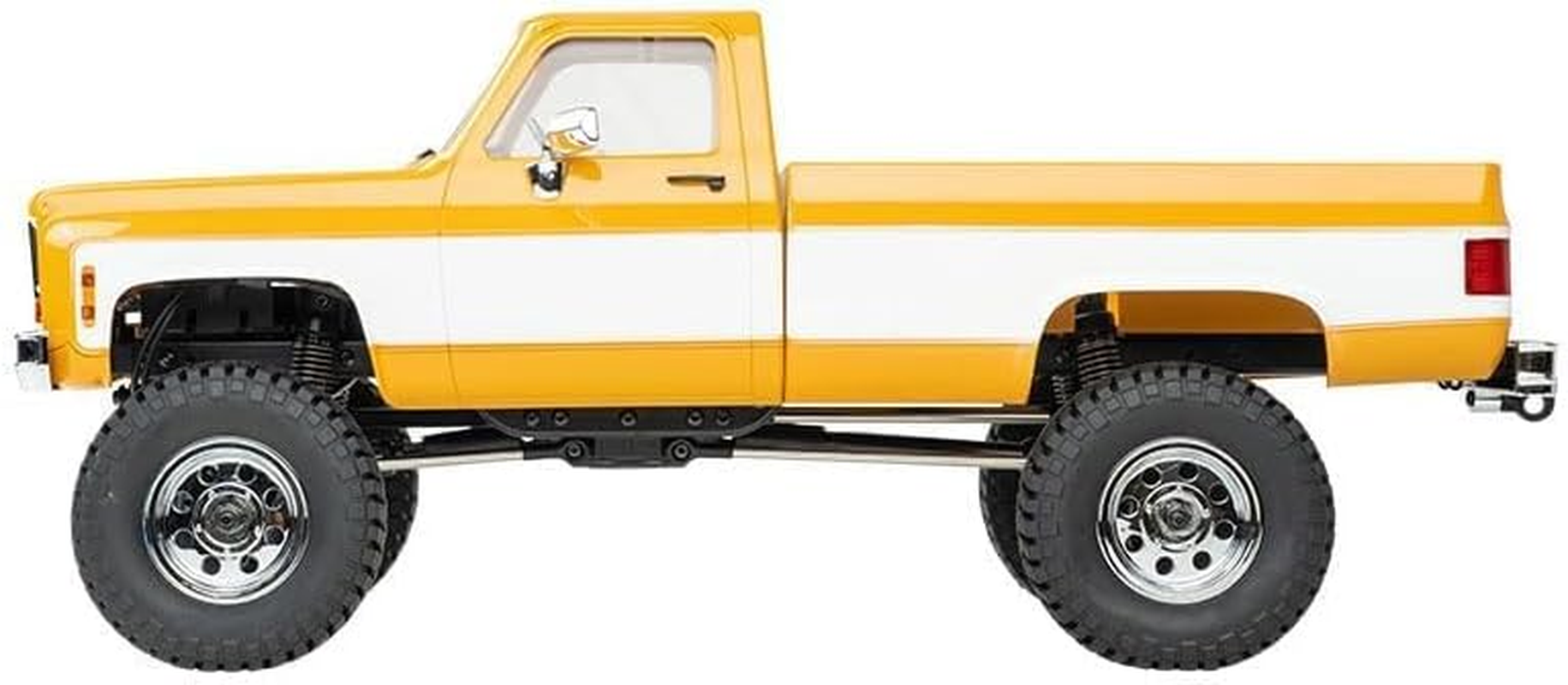 FMS 1/18 Chevrolet K10 RC Truck FCX18, Officially Licensed 4WD 2.4Ghz RC Crawler 2 Speeds Switch with 900Mah Battery and LED Lights, Off-Road RC Model for Adults (Yellow) image number 6