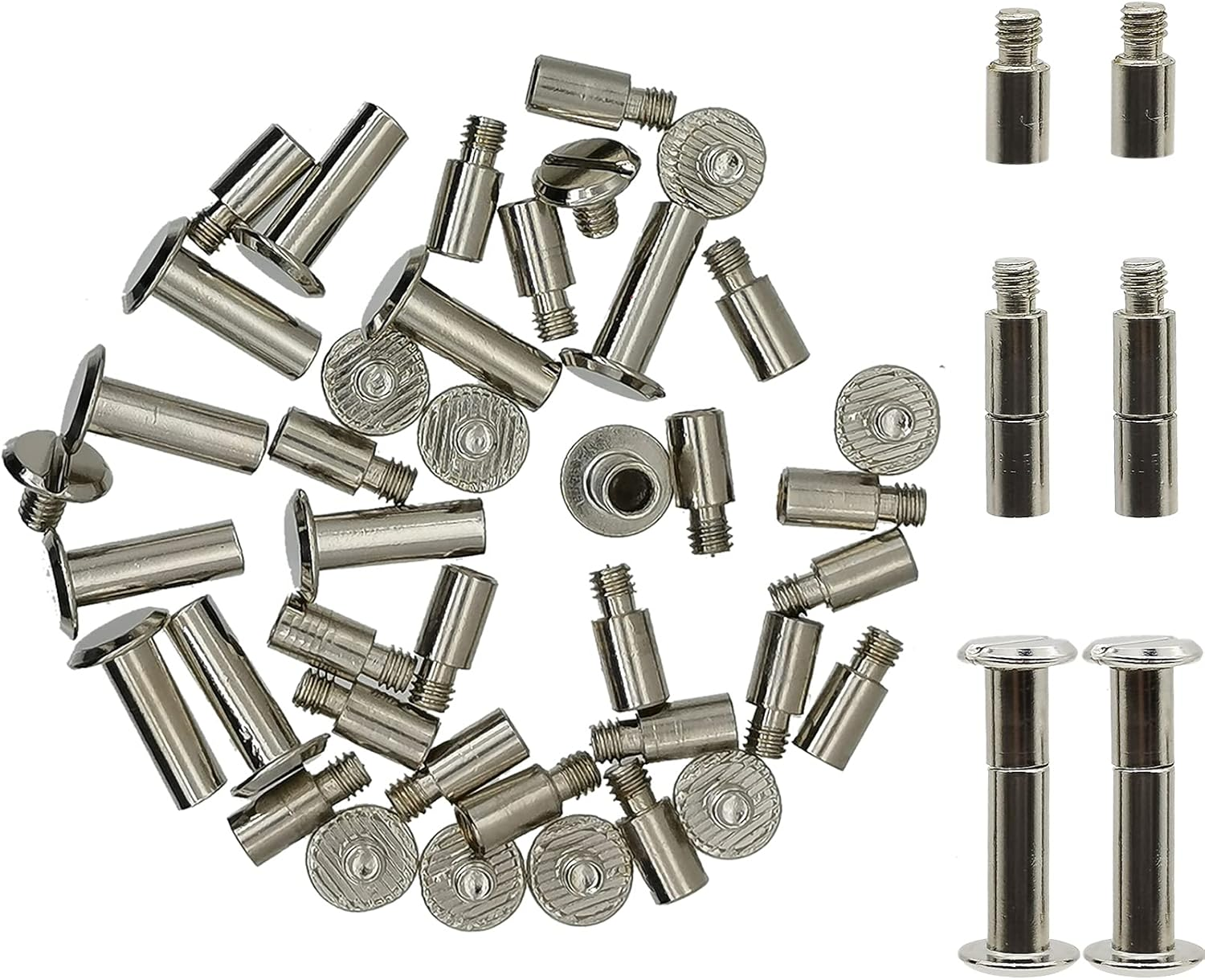 30 Pack Chicago Screws and Extention Posts for Binding Extending Scrapbook Photo Album Refill Pages Compatible with Pioneer Photo Albums (Silvery, Diameter 5Mm) image number 3