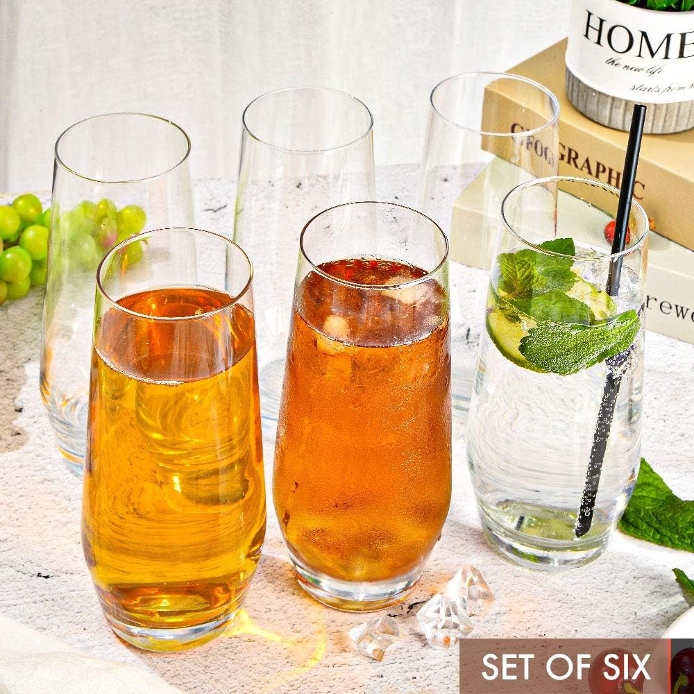 [6-Pack,18.6 Oz]Design&bull;Master-Premium Large Capacity Tumbler Highball Glass Tableware for Water, Juice, Beer and Cocktails&hellip; image number 2