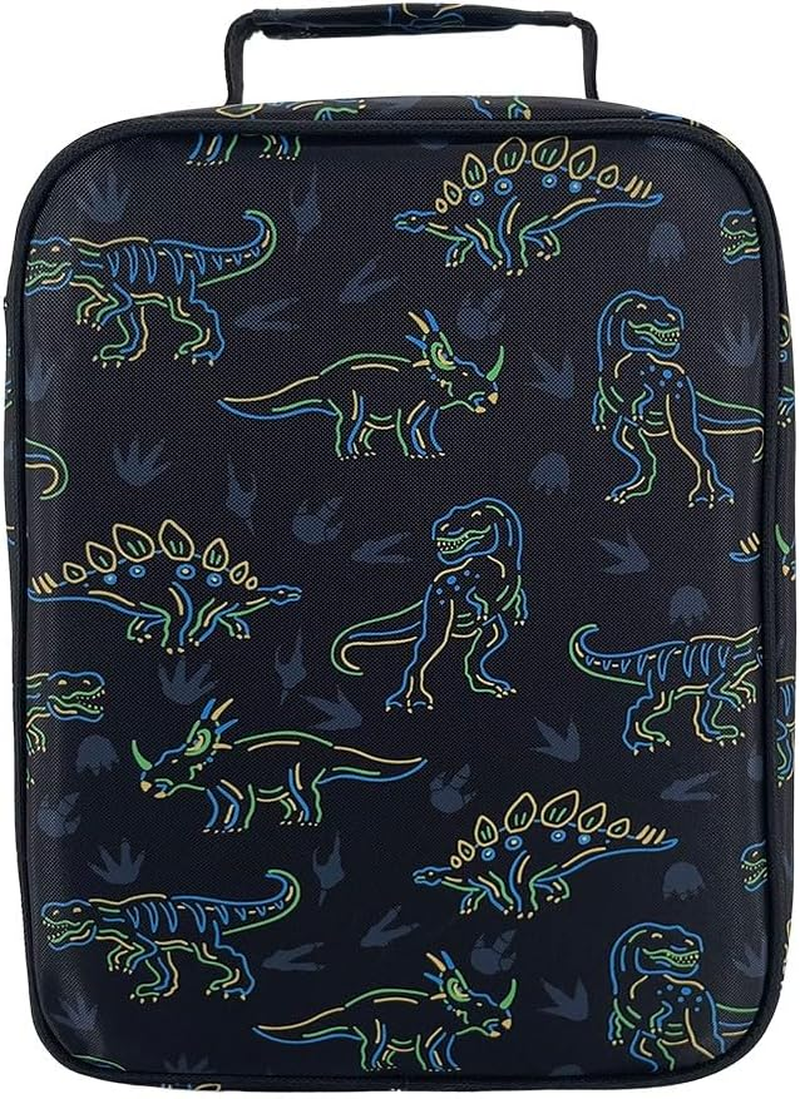 Sachi 'Style 225' Insulated Junior Lunch Bag - Neon Dinosaurs image number 6