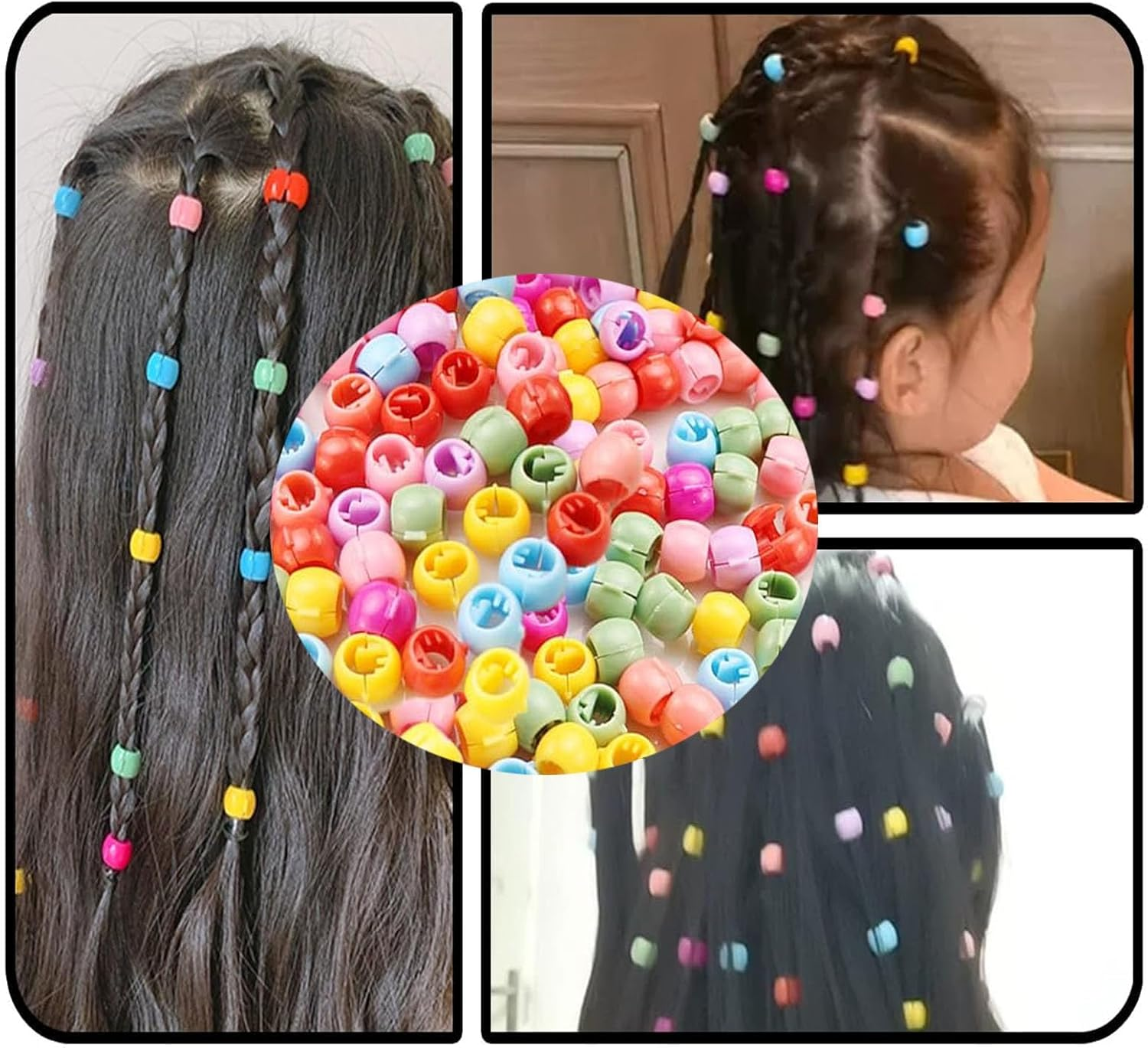Mini Hair Clips Set of 100 with 500 Hair Bobbles, Multicoloured, 8 Mm X 10 Mm, Plastic Hair Clips for Children image number 6