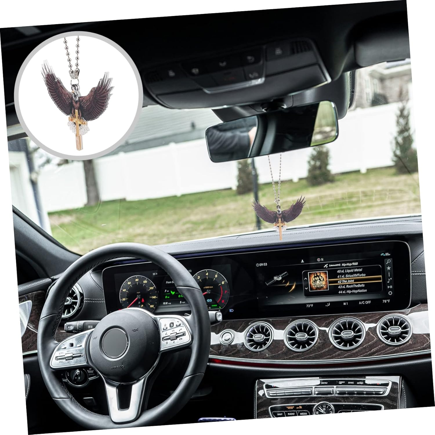 ERINGOGO Car Rearview Mirror Decor Acrylic Christmas Tree Decorations Car Hanging Ornament Pendant image number 5