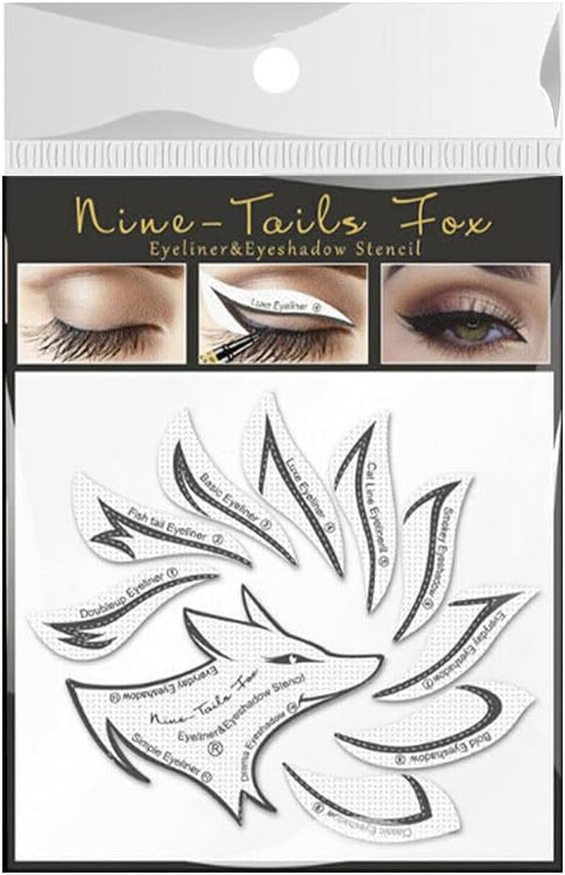 AIMALL Eyeliner Eyeshadow Stencil Set Eye Makeup Fox Template Non-Woven 12 Styles Cards - Precision Eye Makeup Templates for Diverse Looks