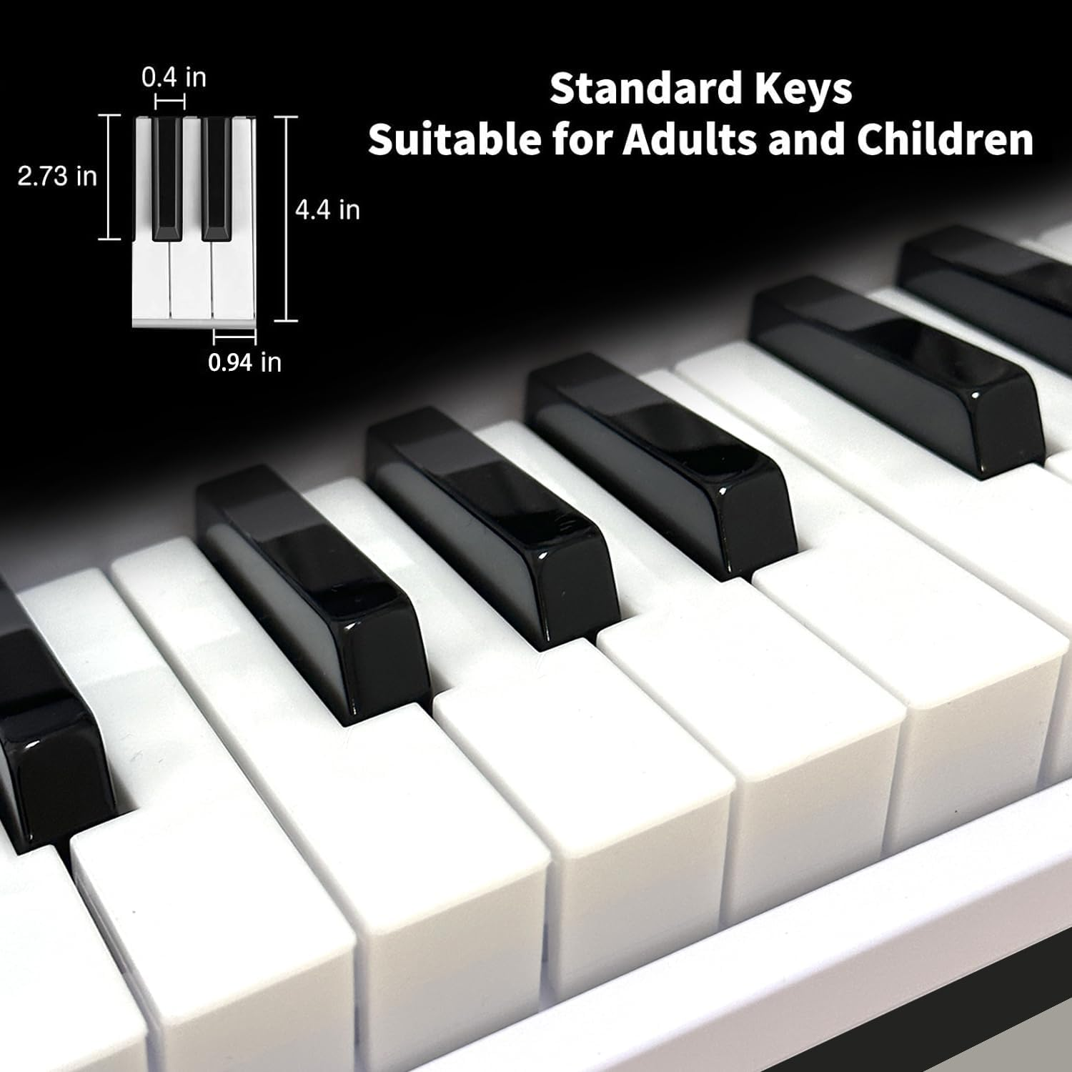 Funtaki 61-Key Electronic Keyboard Piano for Adults with Light up Keys, 61 Compact Keys Digital Pianos - Perfect Beginner Piano Black image number 1