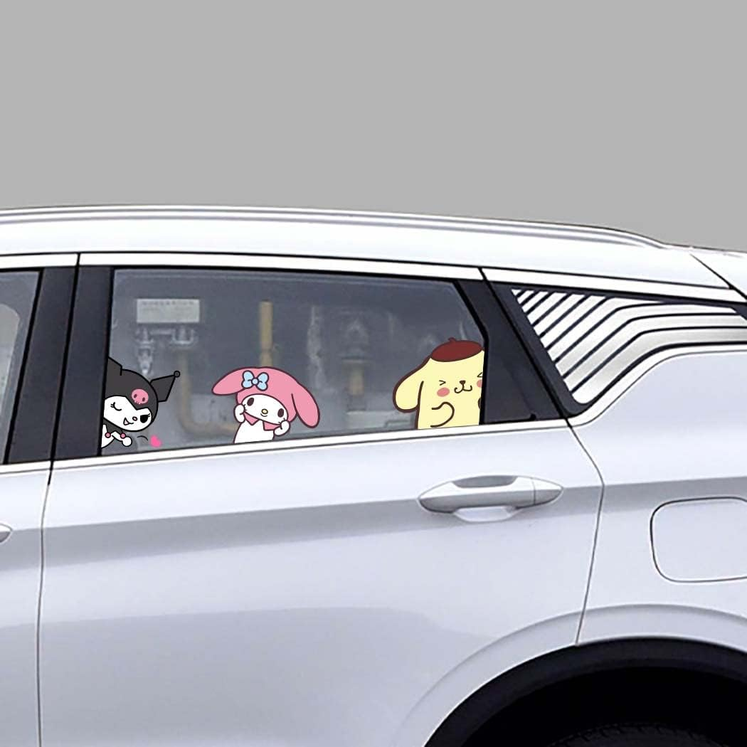 Kawaii Peeking Anime Car Decals for Cars, Waterproof Funny Car Stickers, Vinyl Decals for Trucks, Vans, Suvs, Motorcycle, Cute Car Accessories Decor for Walls, Windows, Laptops, Windshield, Bumper DIY image number 3
