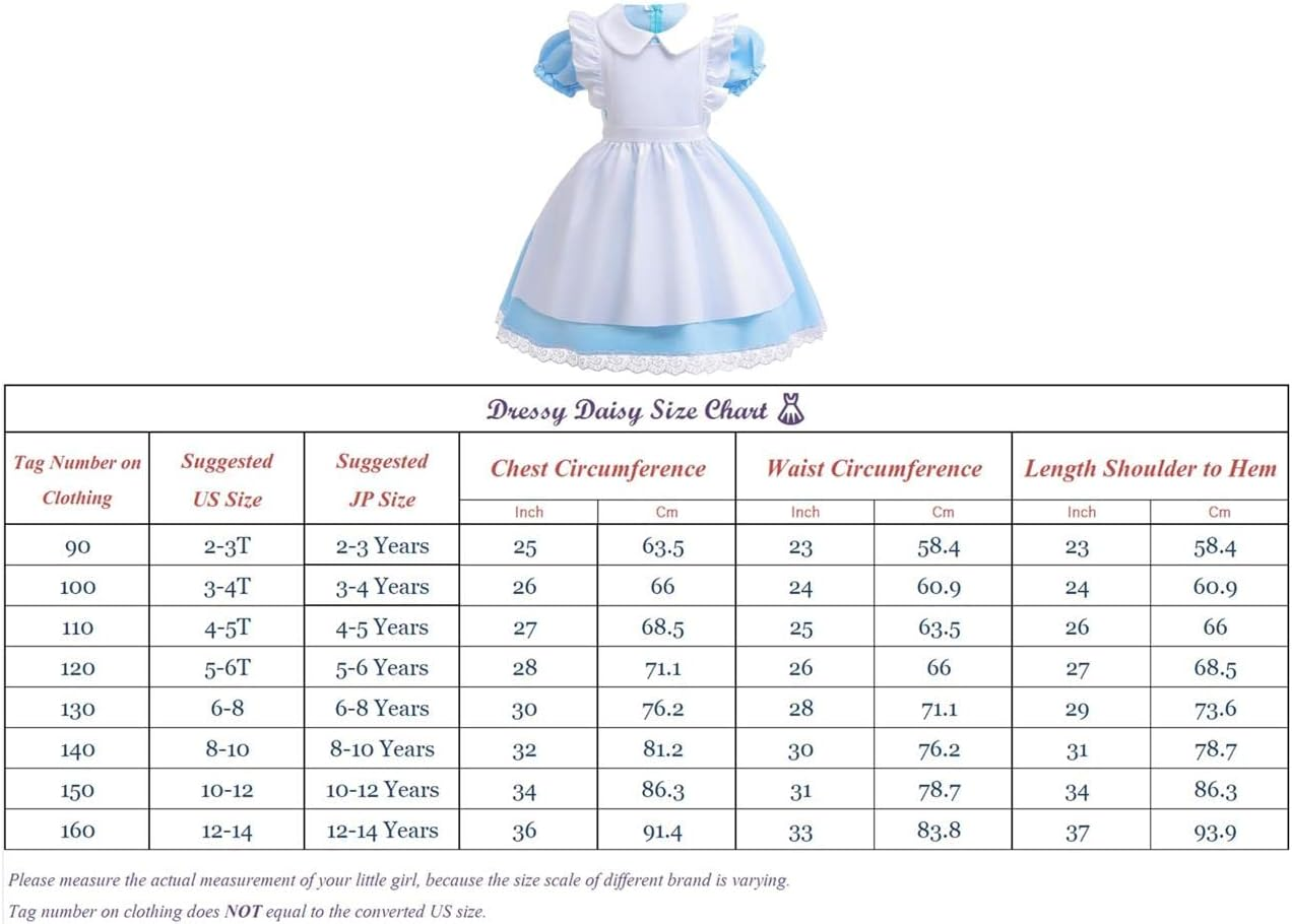 Dressy Daisy Fancy Wonderland Party Costume Dress up Set with Apron Pinafore & Headband for Toddler Little Girls Size 2 to 14 image number 6