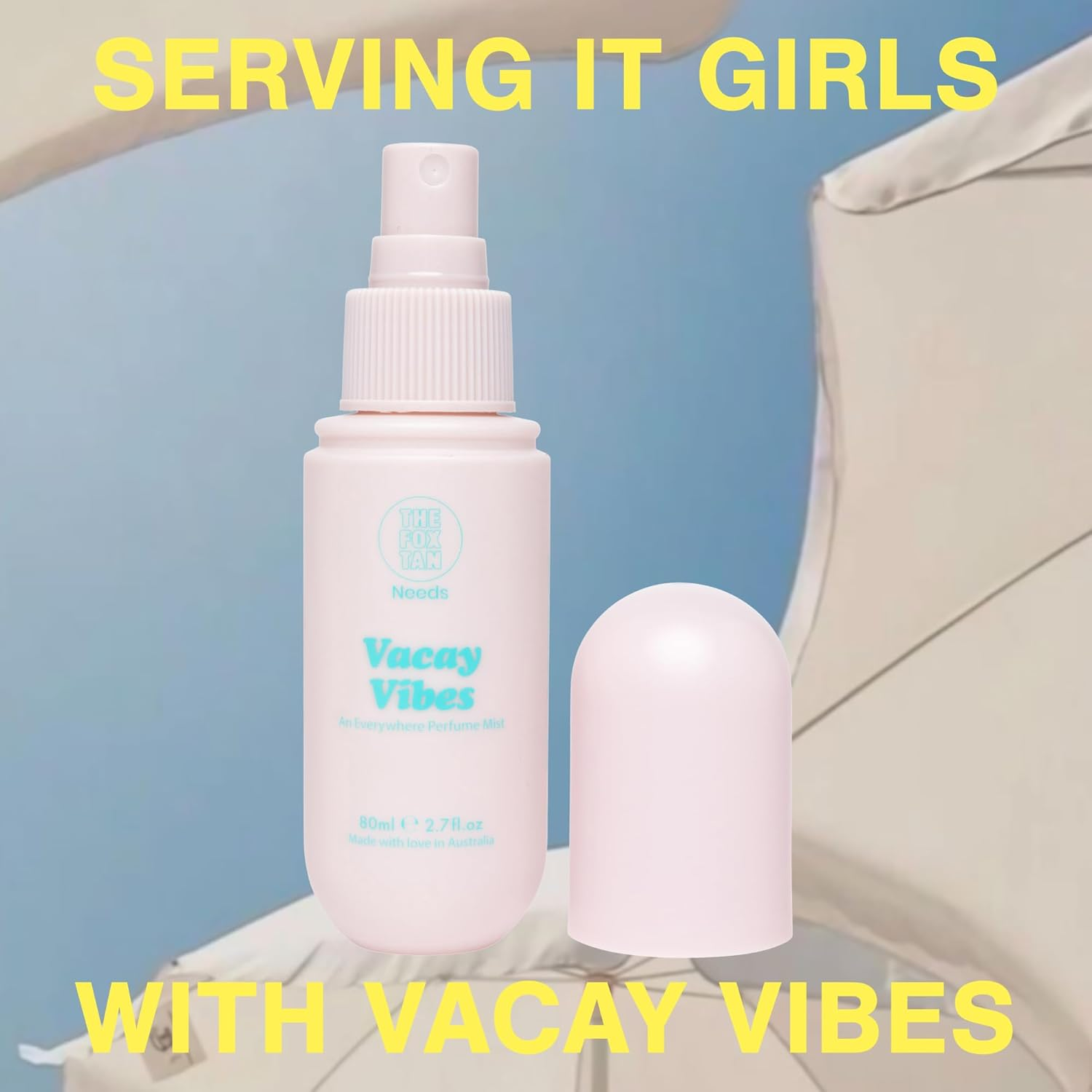 The Fox Tan Everywhere Perfume Mist, Vacay Vibes Scent, Spray for Women, Long-Lasting Scent, Vegan & Cruelty-Free, 80Ml
