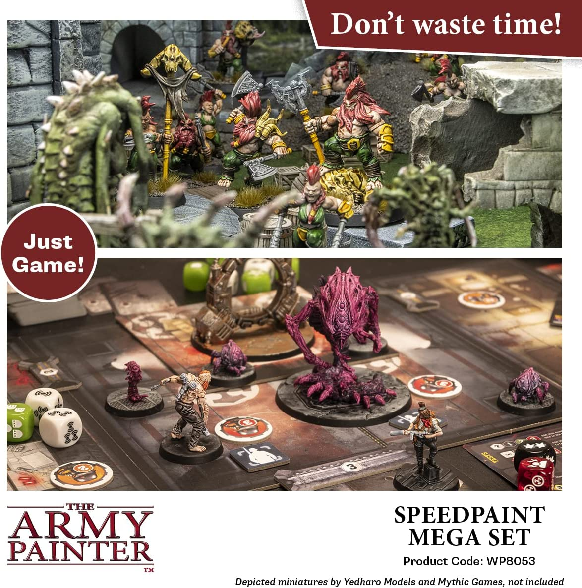 The Army Painter Speedpaint Mega Set - 24 X 18Ml Speed Model Paint Kit Pre Loaded with Mixing Balls and 1 Brush- Base, Shadow and Highlight in One Miniature and Model Paint Set for Plastic Models