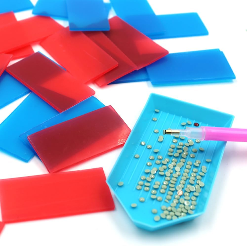 AFUNTA Diamond Art 60 Pieces Diamond Painting Kits Clay Diamond Painting Kits Cross Stitch Painting Kits Red Blue image number 1